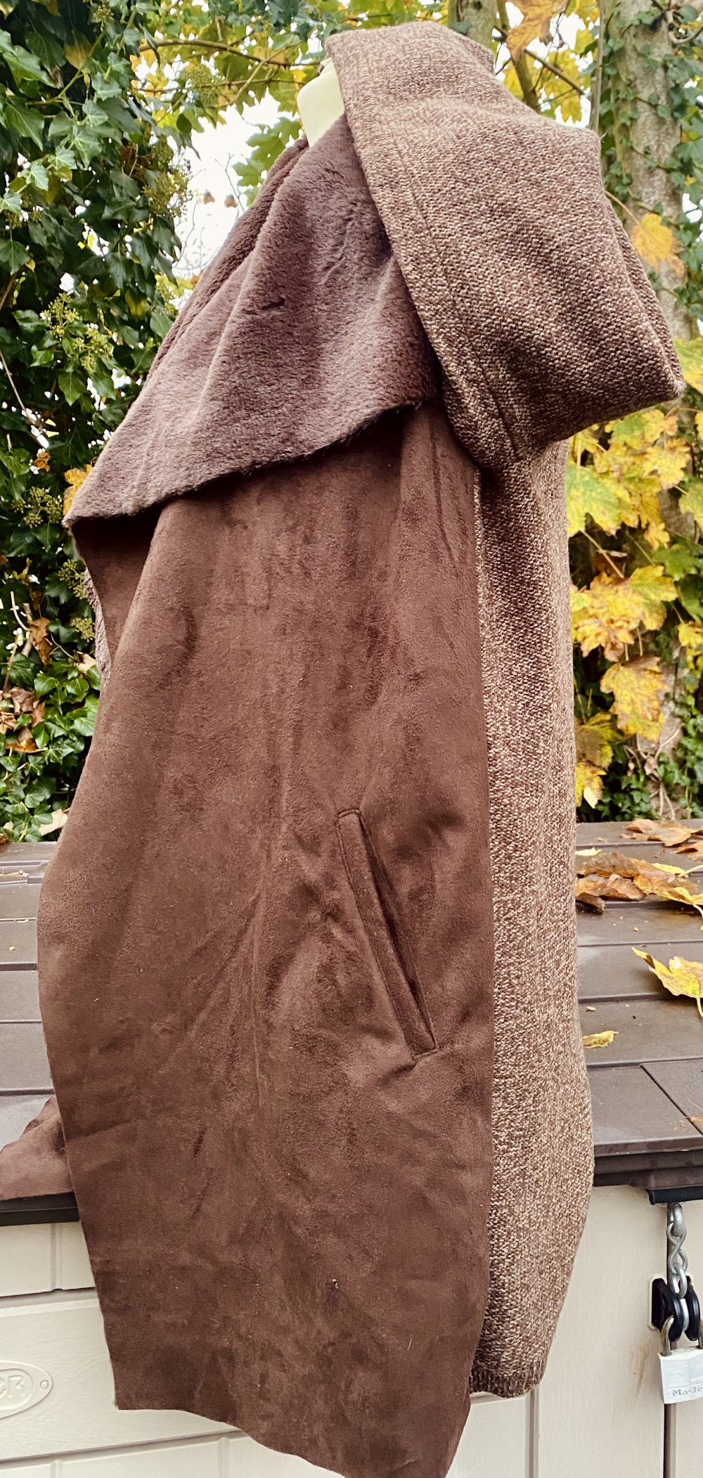 NEU Damen Jacke Longjacke Cardigan mit Kuschelfell Gr.S in Braun von Khujo 