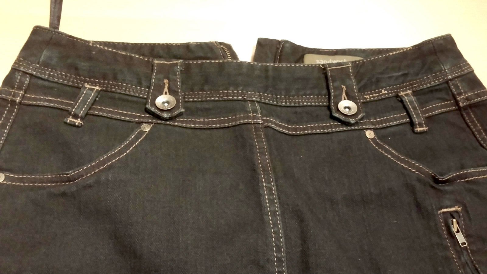 Damen Rock Jeans Stretch Stiefelrock Gr.38 Schwarz SANDWICH NW 