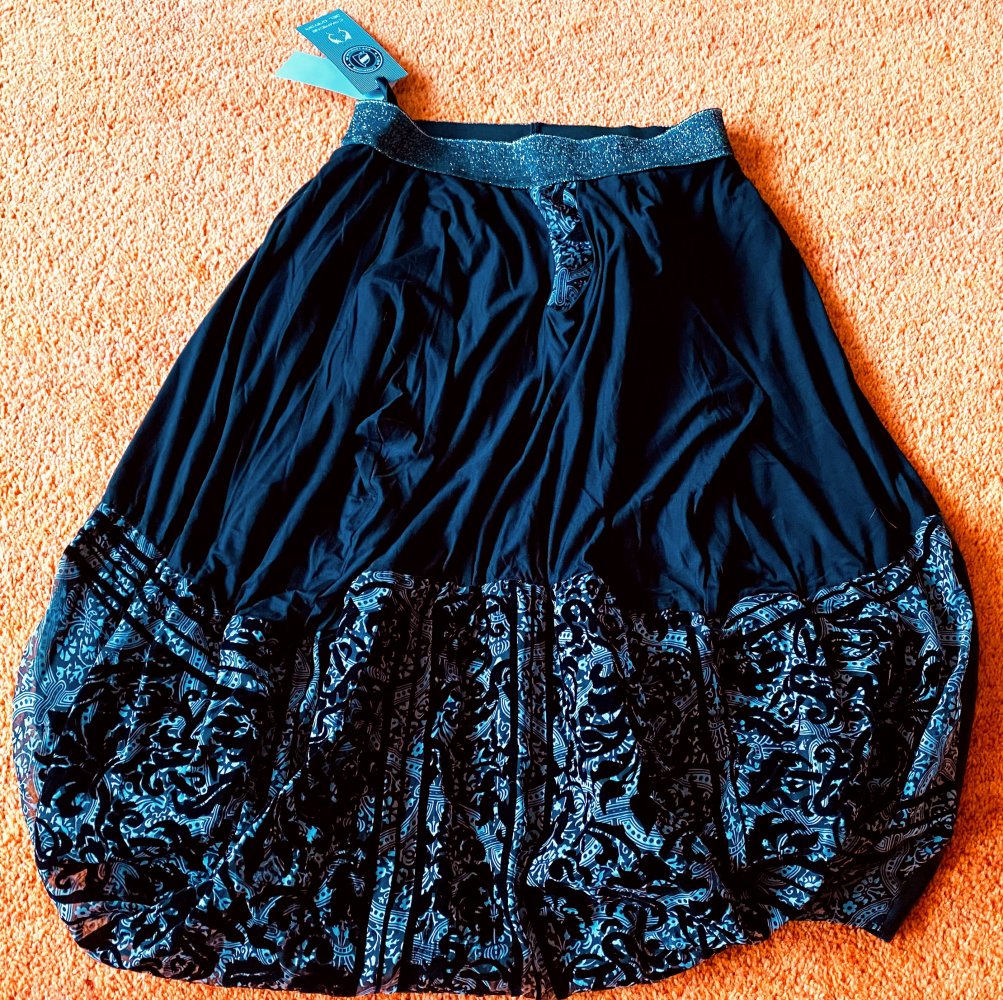 NEU Damen Rock Lagenlook Ballonform Edel Gr.38 Schwarz Lisa Campione 