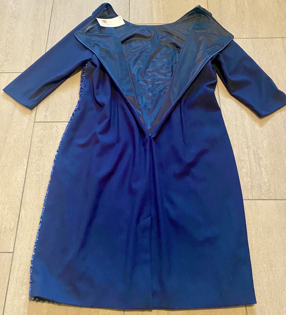 NEU Damen Kleid Abendkleid mit Glitzer Gr.46 Marineblau/Silber von RIANI P.299€