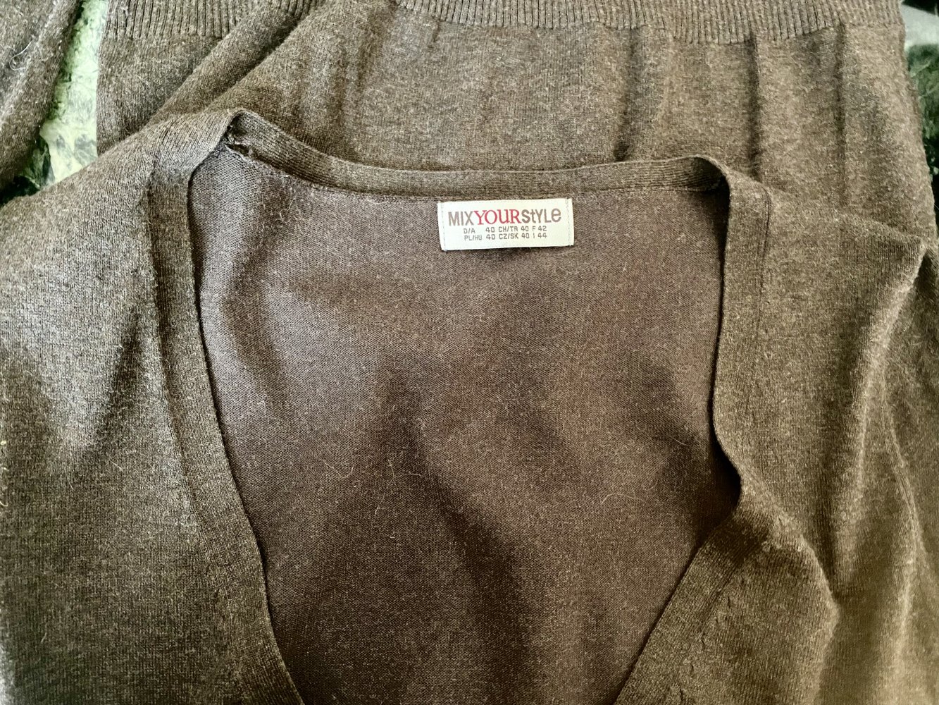 Damen Jacke Strickjacke figurbetont Gr.40 Dunkelbraun von Mix Your Style 