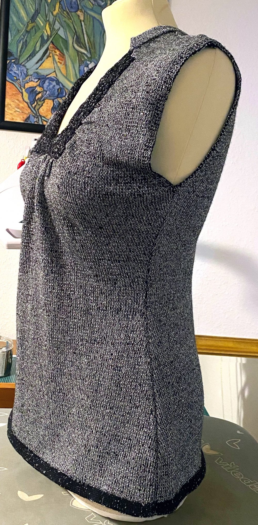 Damen strick Bluse Merino Wolle Glitzer Gr.S in Silbergrau von Kapalua NW