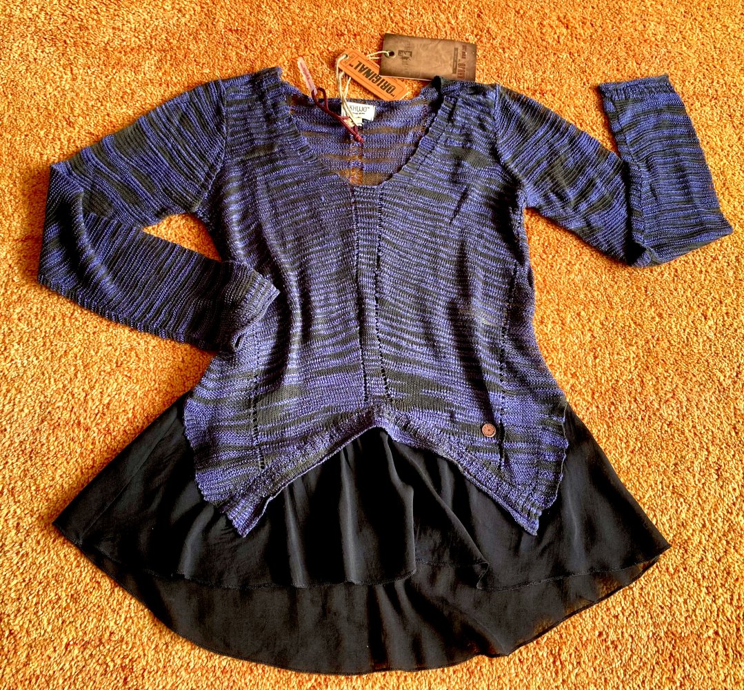 NEU Damen Tunika Pullover im Lagenlook Gr.S Nachtblau von Khujo 