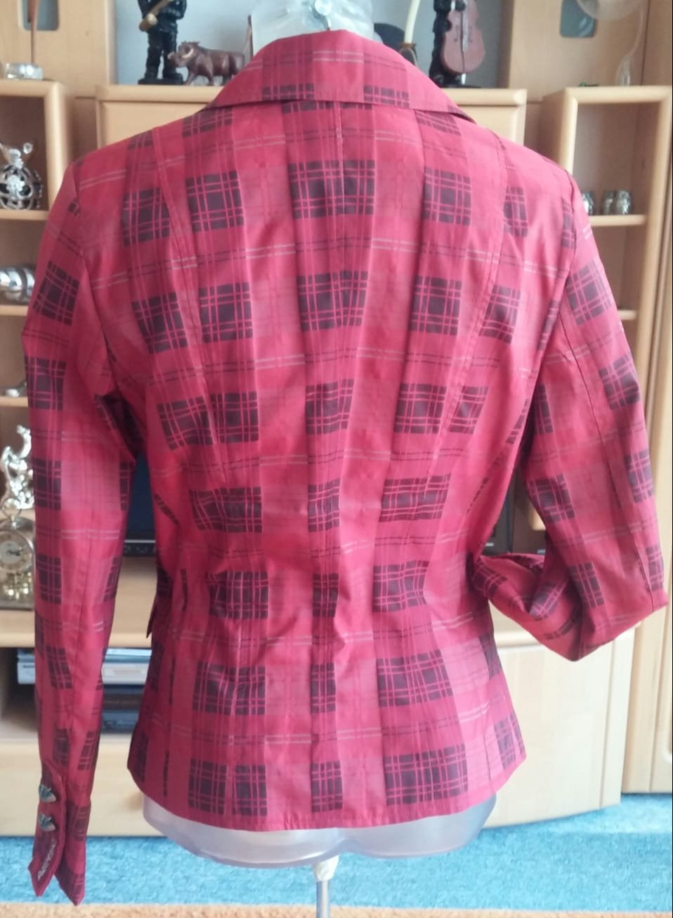 Damen Blazer Gr.38 Rot kariert von Airfield Exklusiv & Elegant