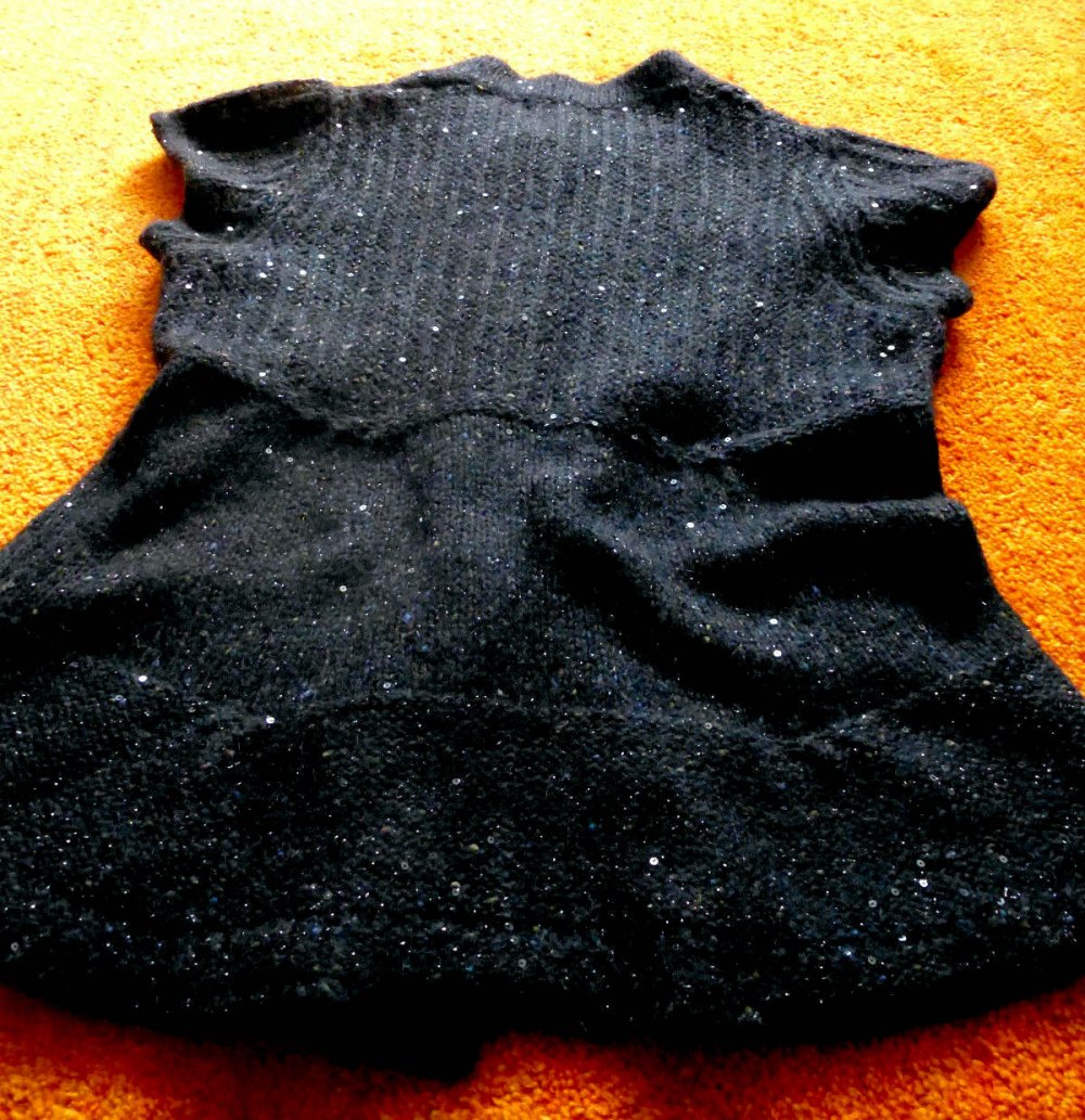 Damen Jacke Strickjacke mit Pailletten Gr.36 Schwarz/Braun Sem Per Lei