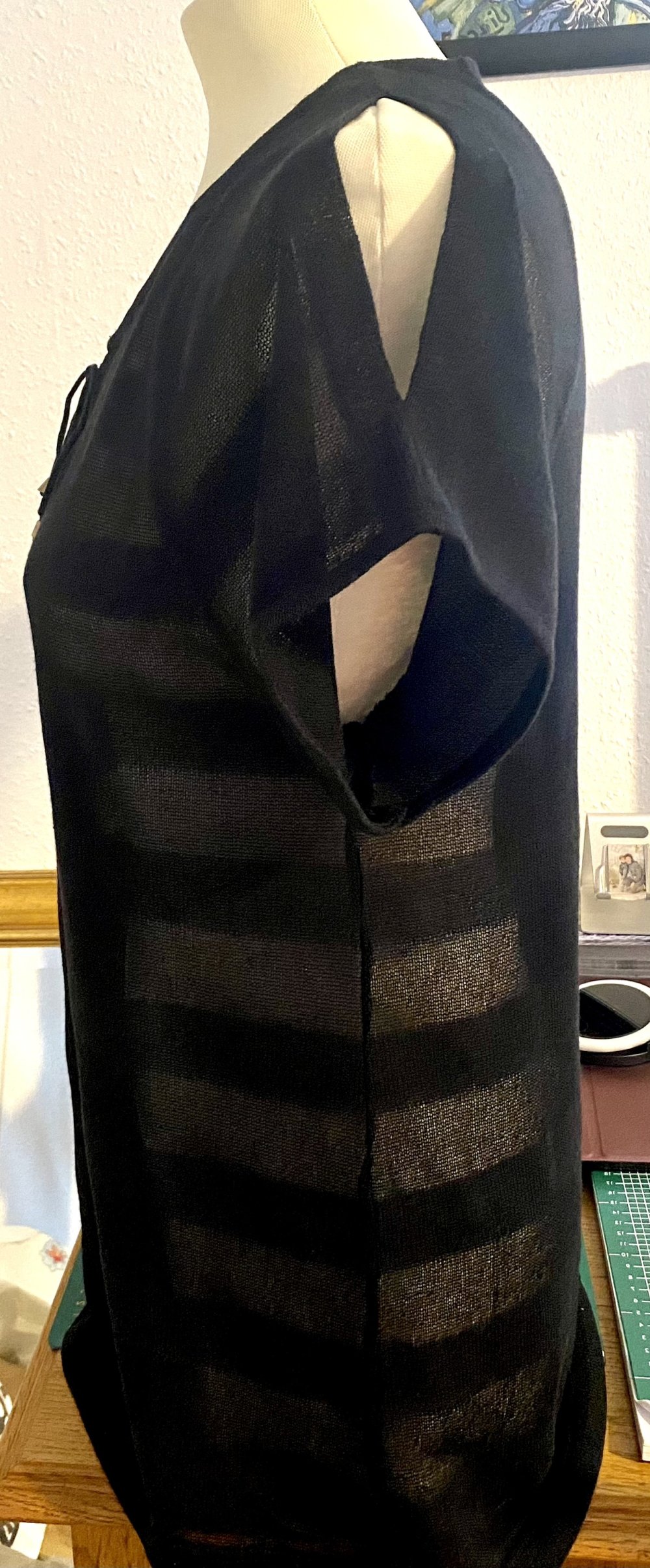 Damen Tunika Pullover Gr.S von Body Flirt Schwarz, Feinstrick NW 