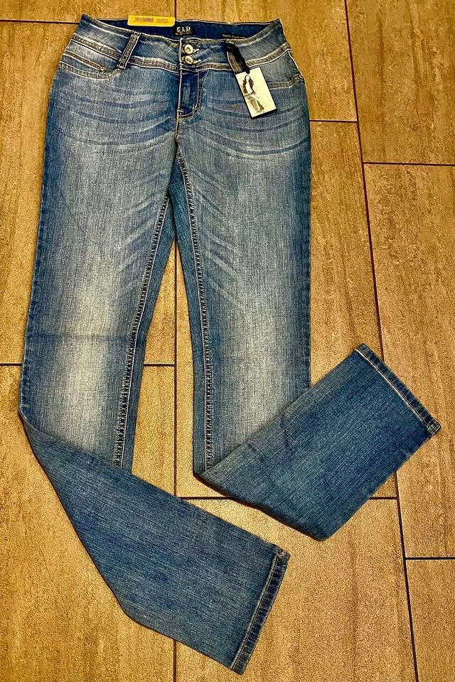 89NEU Damen Stretch Jeans Autentic Jeans Gr.36 Blau Slim Fit 