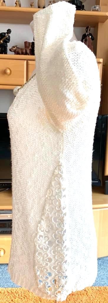 Damen Pullover Strick Pullover mit Spitze Gr.S Creme Forever NW 