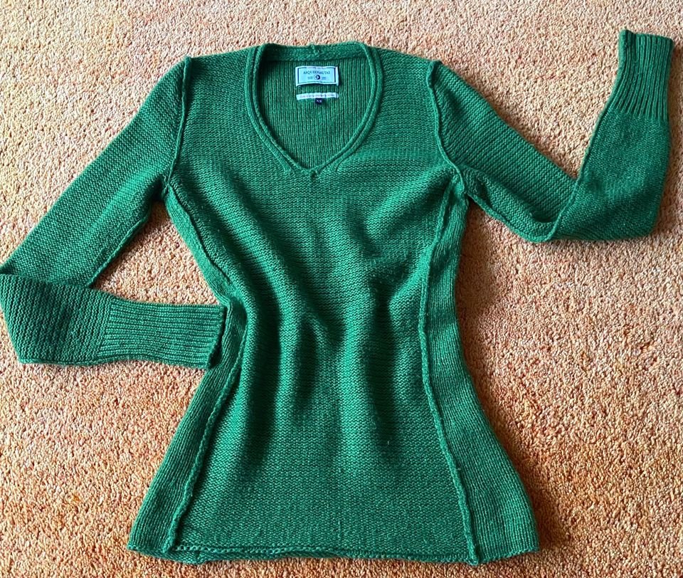 Damen Pullover Wolle Winter Strick Gr.XS in Grün von Arqueonautas 