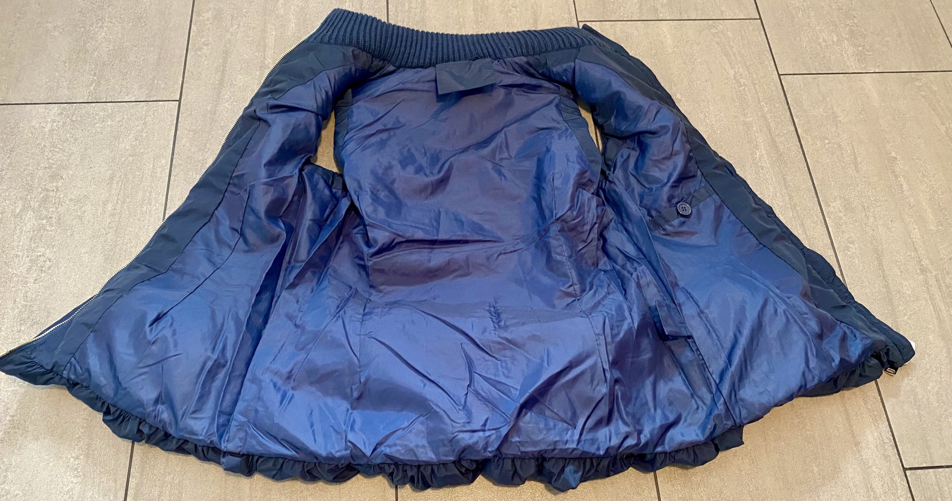 NEU Damen Weste wattiert winddicht Strick Details Gr.S in Blau