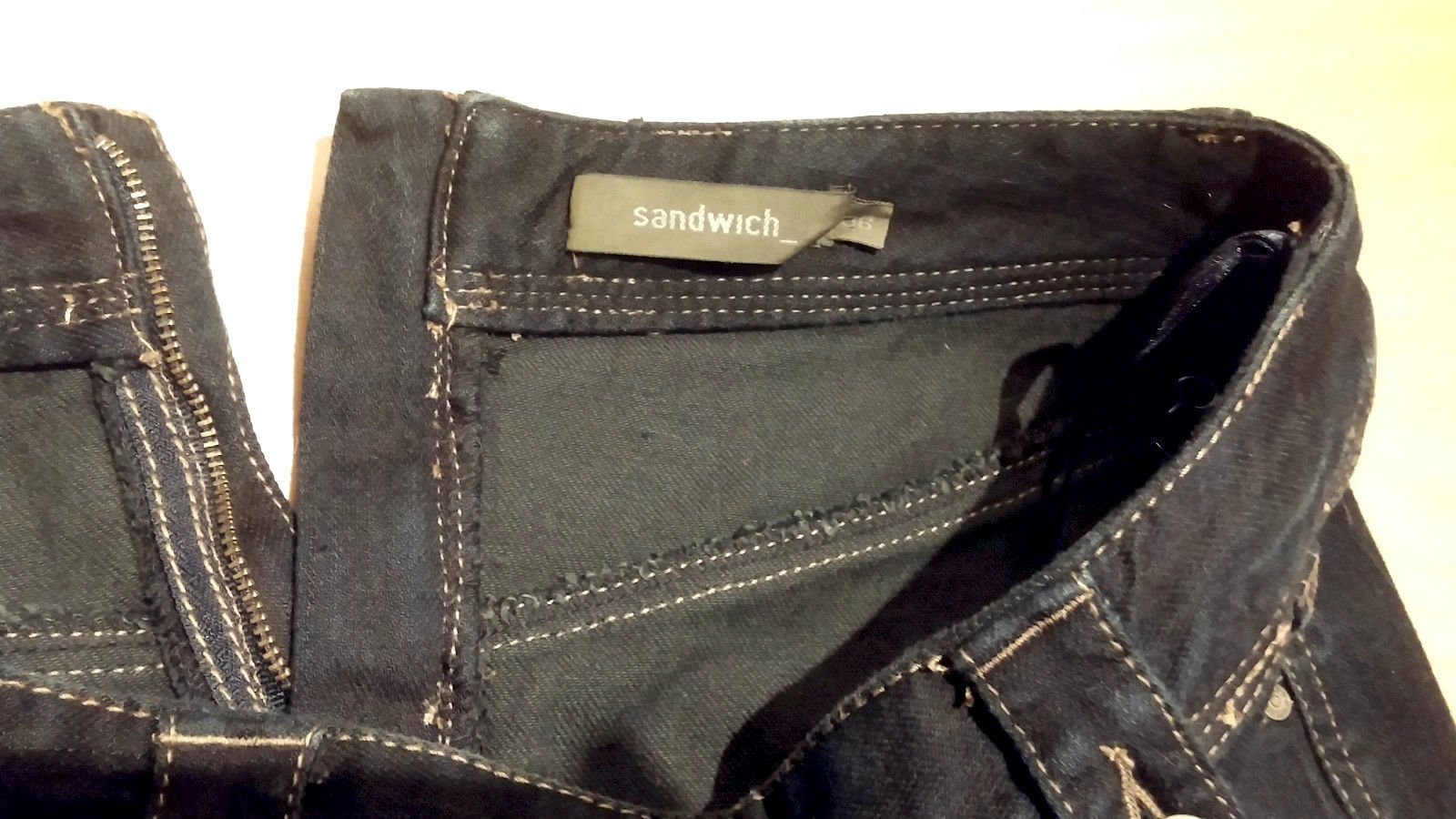 Damen Rock Jeans Stretch Stiefelrock Gr.38 Schwarz SANDWICH NW 