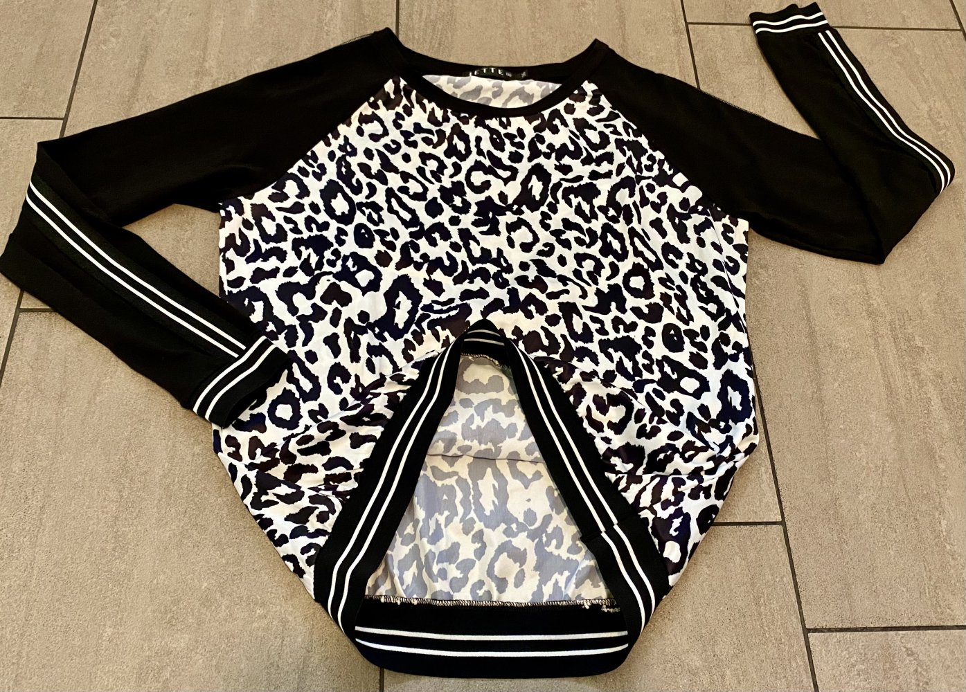 NEU Damen Pullover Shirt Stretch Animal Gr.36 in Schwarz/Weiß von JETTE 