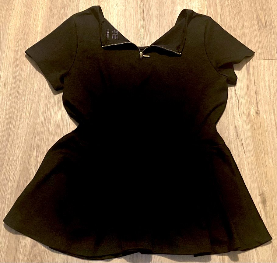 Damen Bluse Shirt in Glöckchenform Gr.L Schwarz Esmara NW