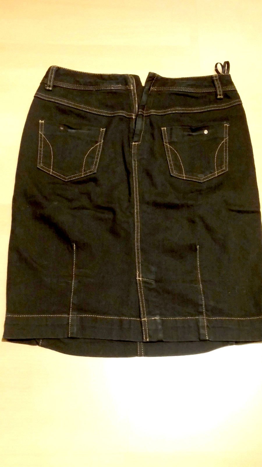 Damen Rock Jeans Stretch Stiefelrock Gr.38 Schwarz SANDWICH NW 