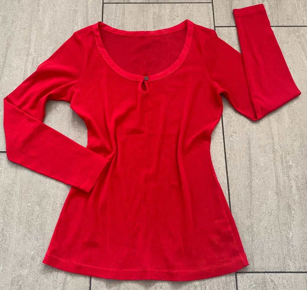 NEU Damen Pullover Shirt in Rot Gr.S leicht transparent