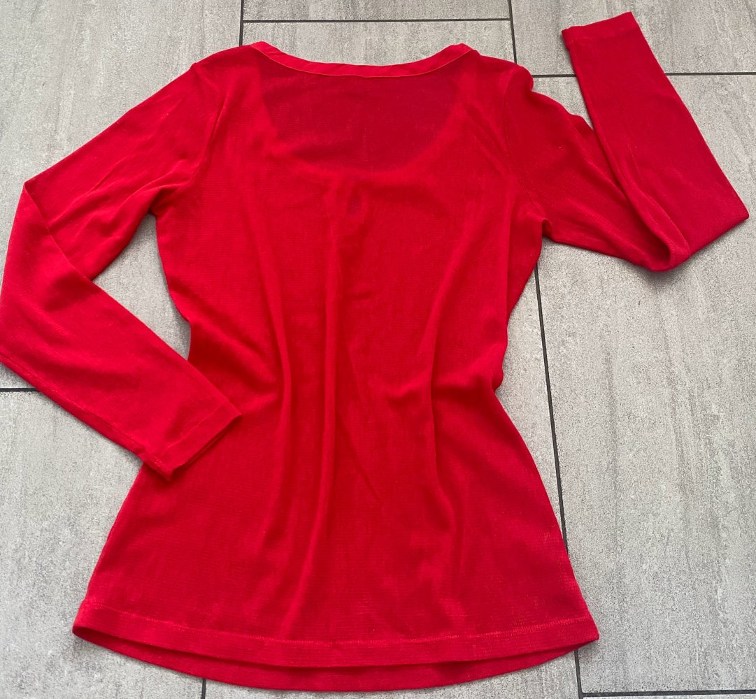 NEU Damen Pullover Shirt in Rot Gr.S leicht transparent