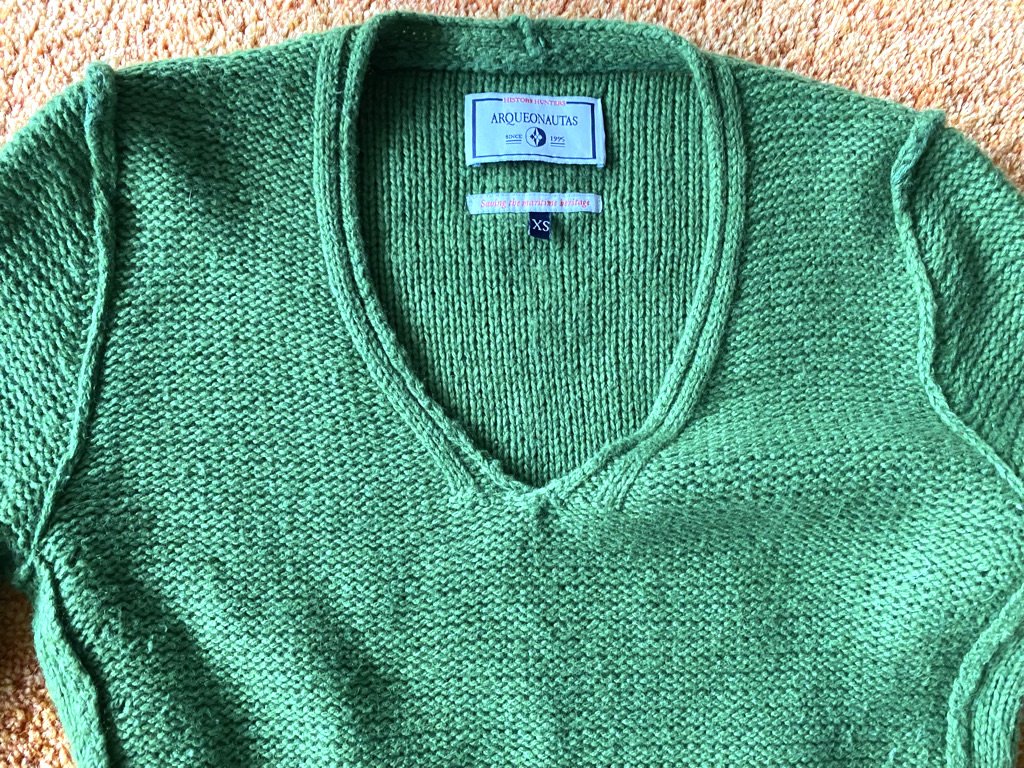 Damen Pullover Wolle Winter Strick Gr.XS in Grün von Arqueonautas 