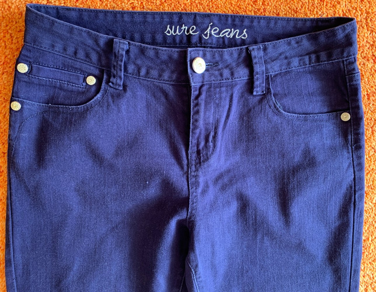 Damen Hose Jeans 7/8 Stretch Gr.38 in dunkel lila von Sure Jeans NW