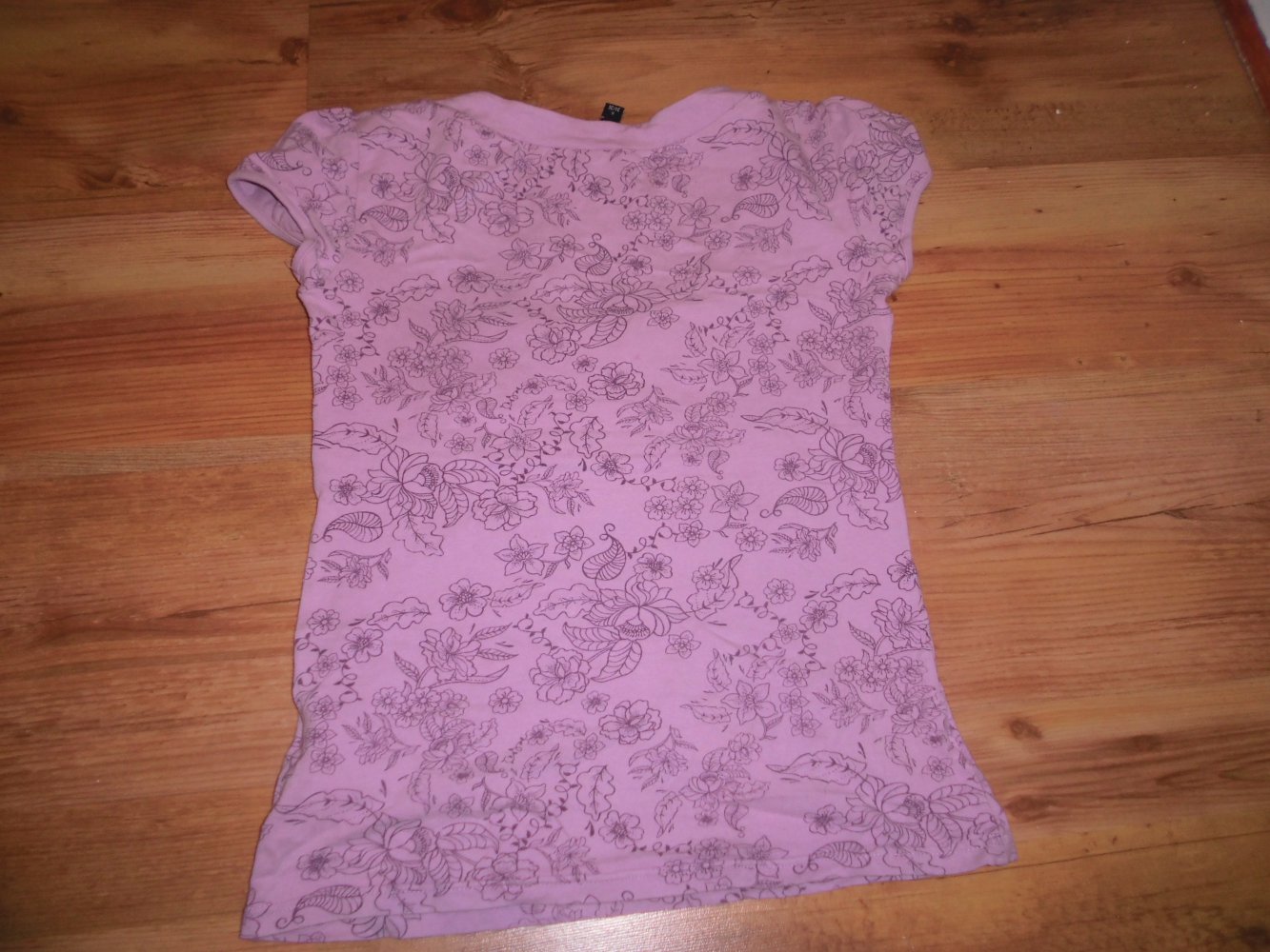 Rosa Shirt mit Blumenmuster - Größe S 34/36 - guter Zustand