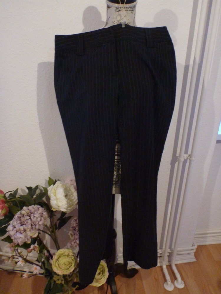schwarze Nadelstreifenhose Gr. 38