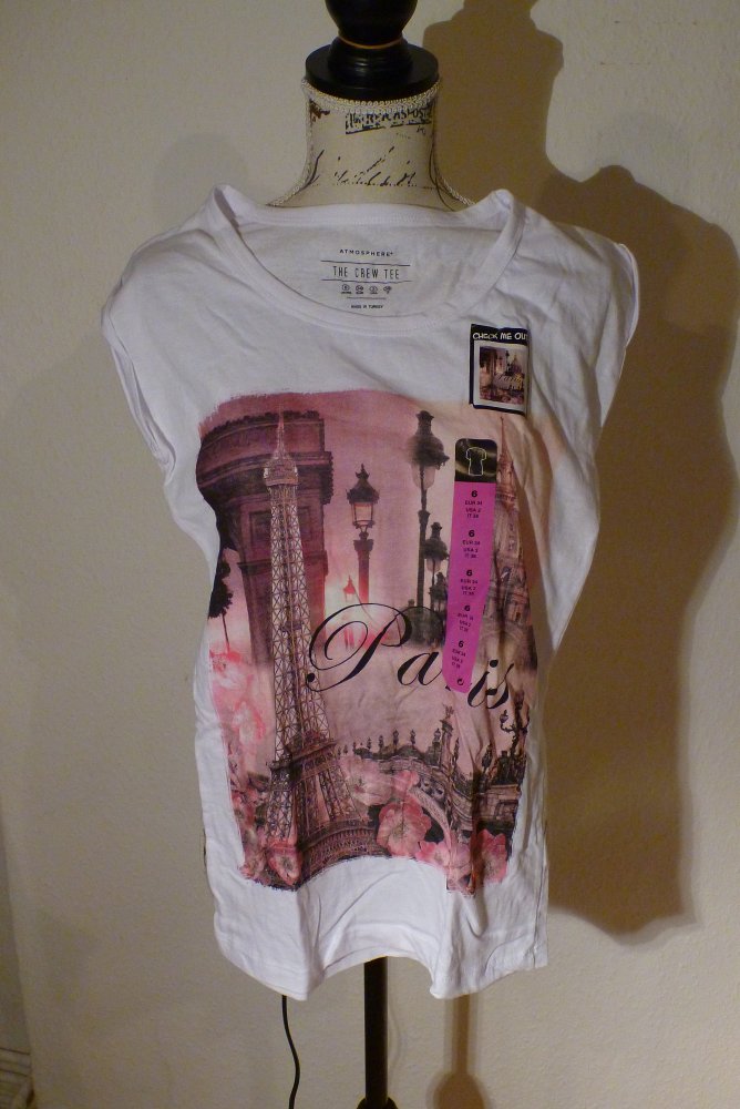 T-Shirt mit Paris Motiv Gr. 36/S