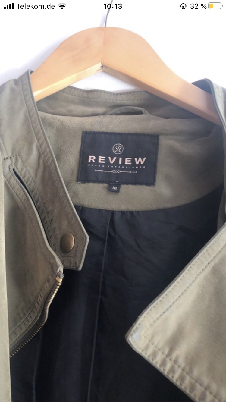 Grüne Lederjacke Bikerstyle Gr S-M 