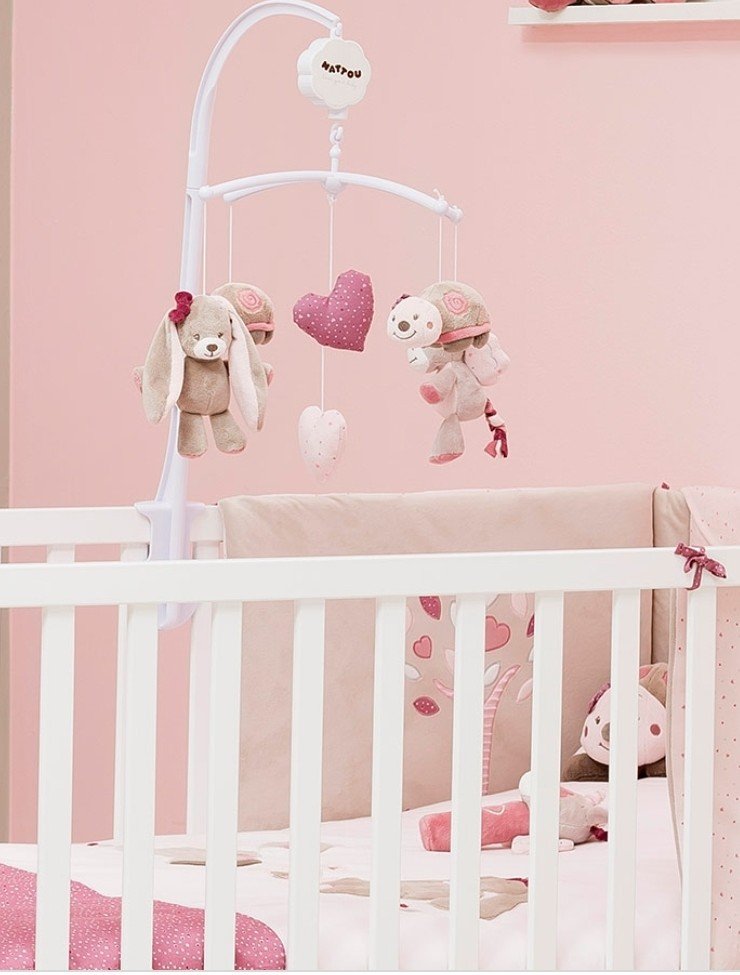 Nattou Nina Jade & Lili Mobile Mädchen rosa Spieluhr Baby babybett