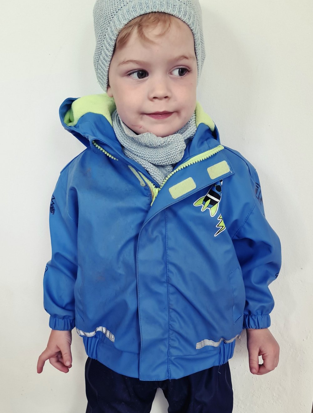 Regenjacke Regenmantel Kinde junge Raketen 80/86