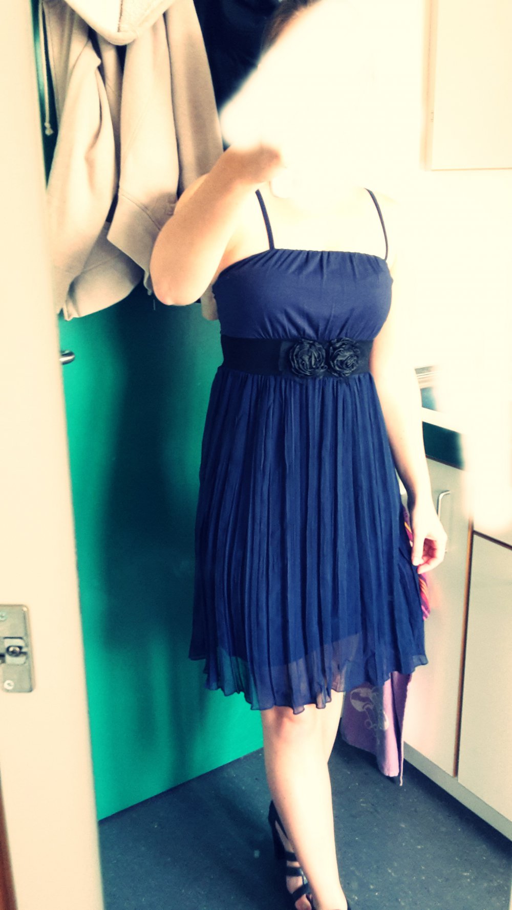 elegantes dunkelblaues Kleid Gr. 34/36