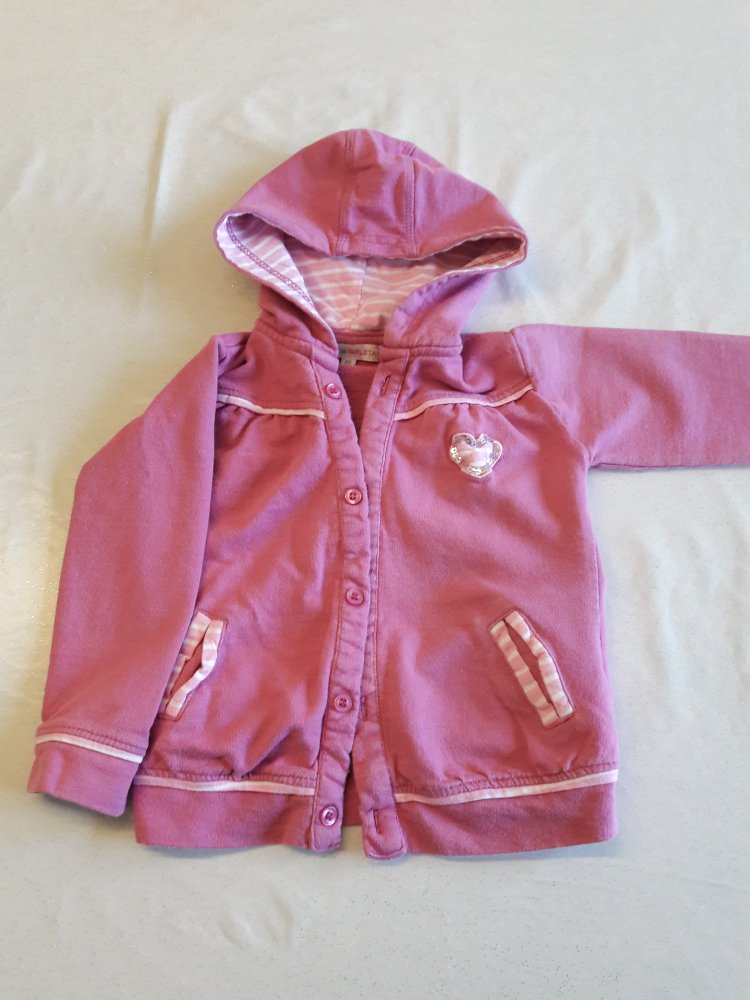 Sweat-Jacke, rosa mit Kapuze , Gr 86