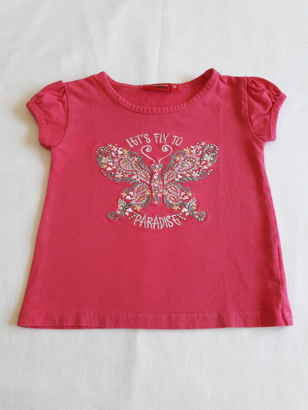 T-Shirt, pink, mit Stickerei, Gr. 92/98