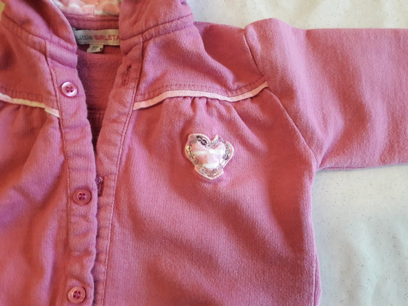 Sweat-Jacke, rosa mit Kapuze , Gr 86