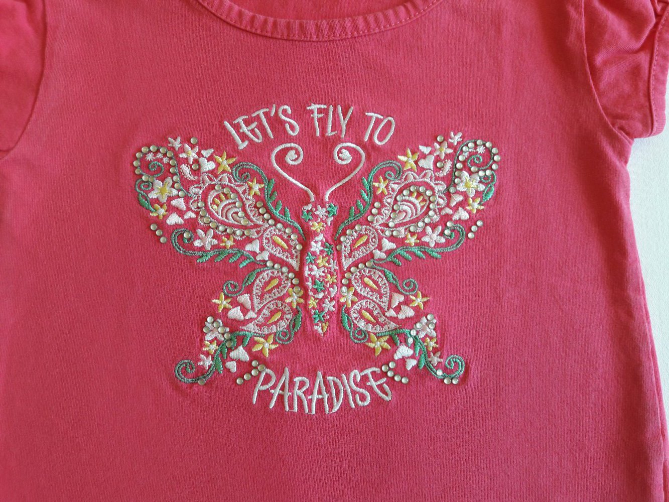 T-Shirt, pink, mit Stickerei, Gr. 92/98