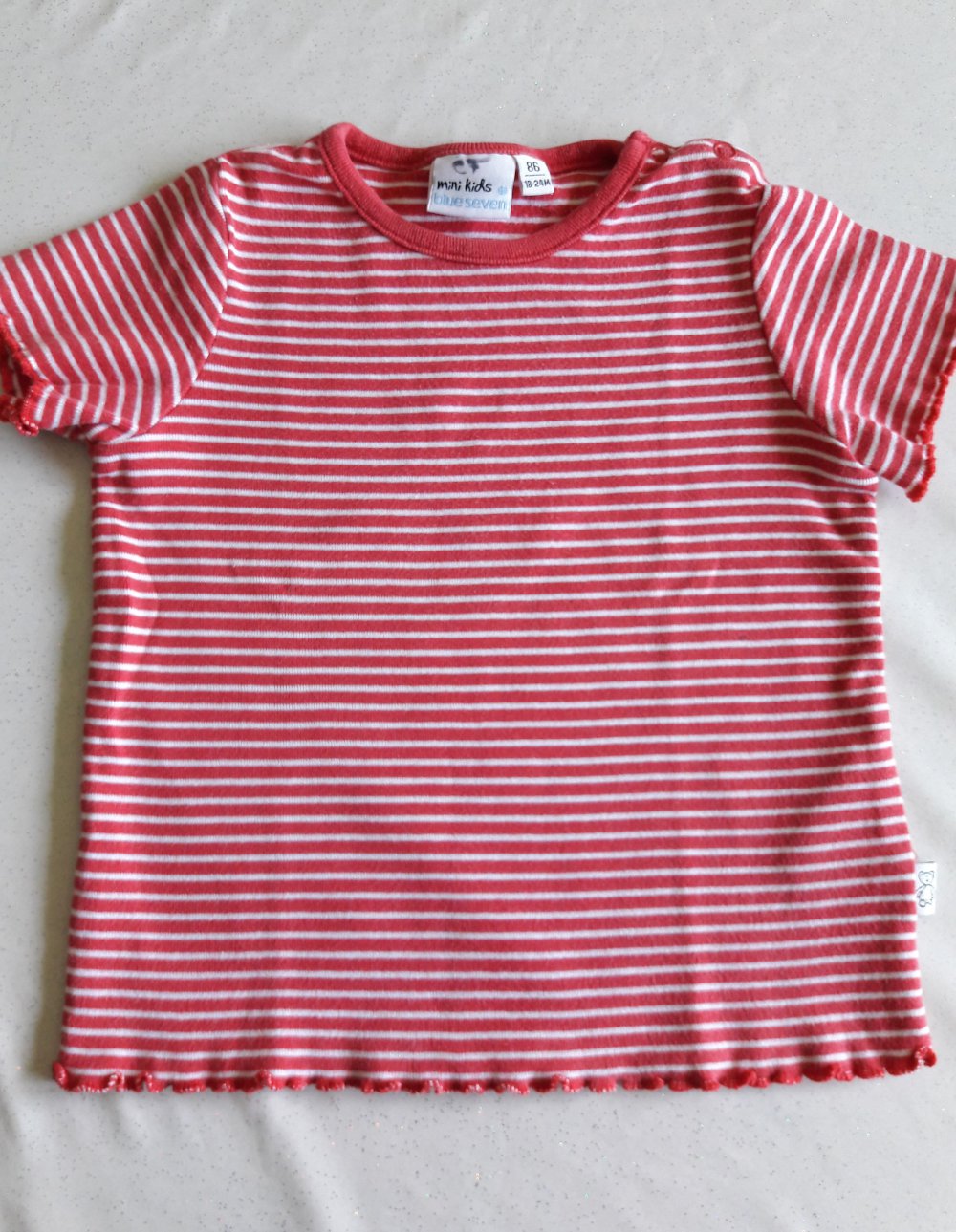 Blue Seven Shirt, rot/weiß gestreift, Gr. 86