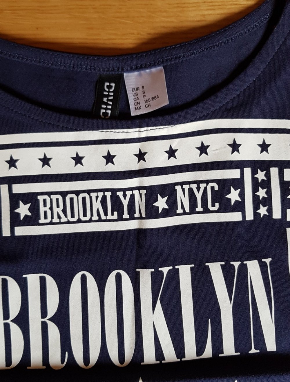 Neues Sommertop Shirt mit Frontal Print dunkelblau   Gr.S