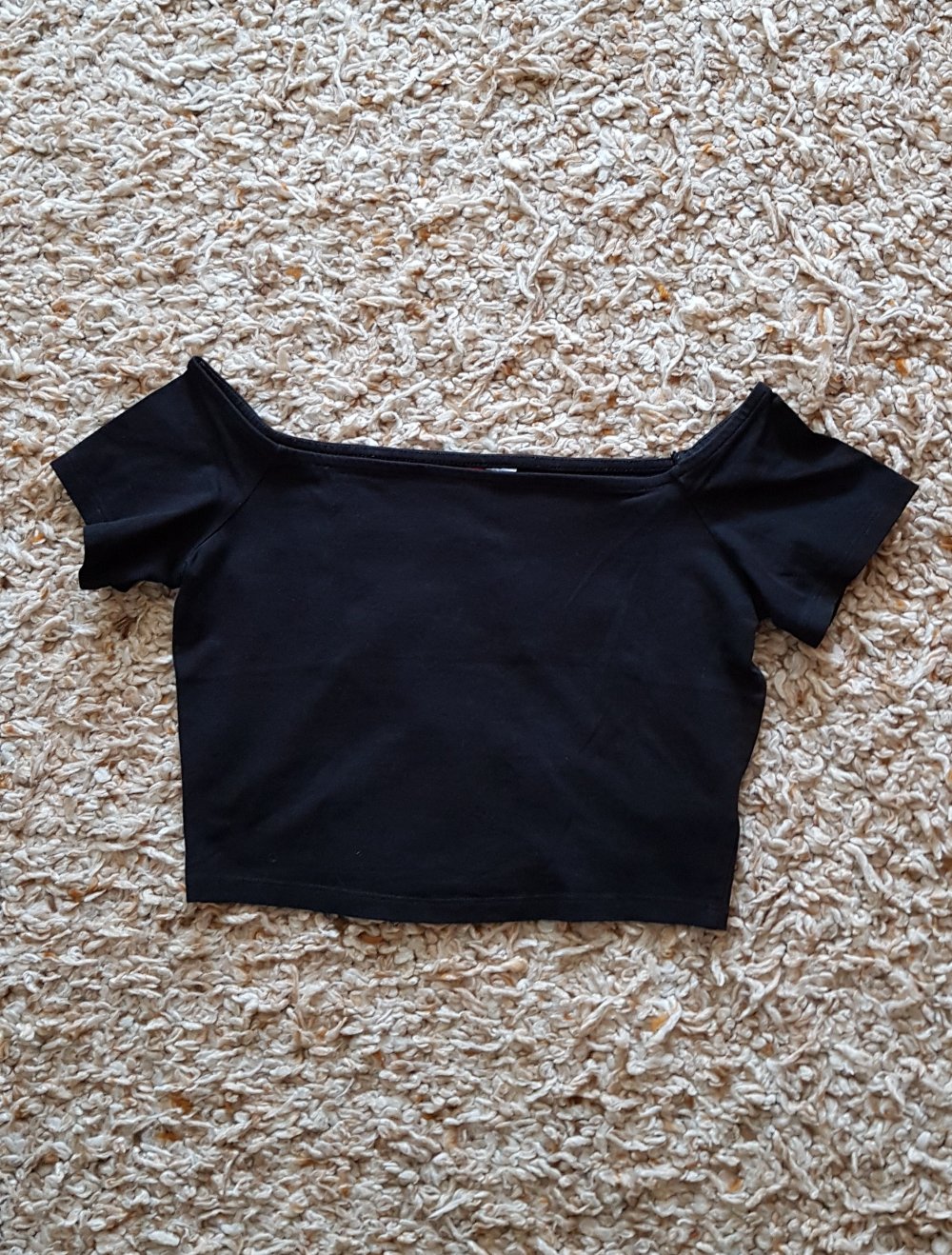 Croptop Off Shoulder schwarz Gr.M
