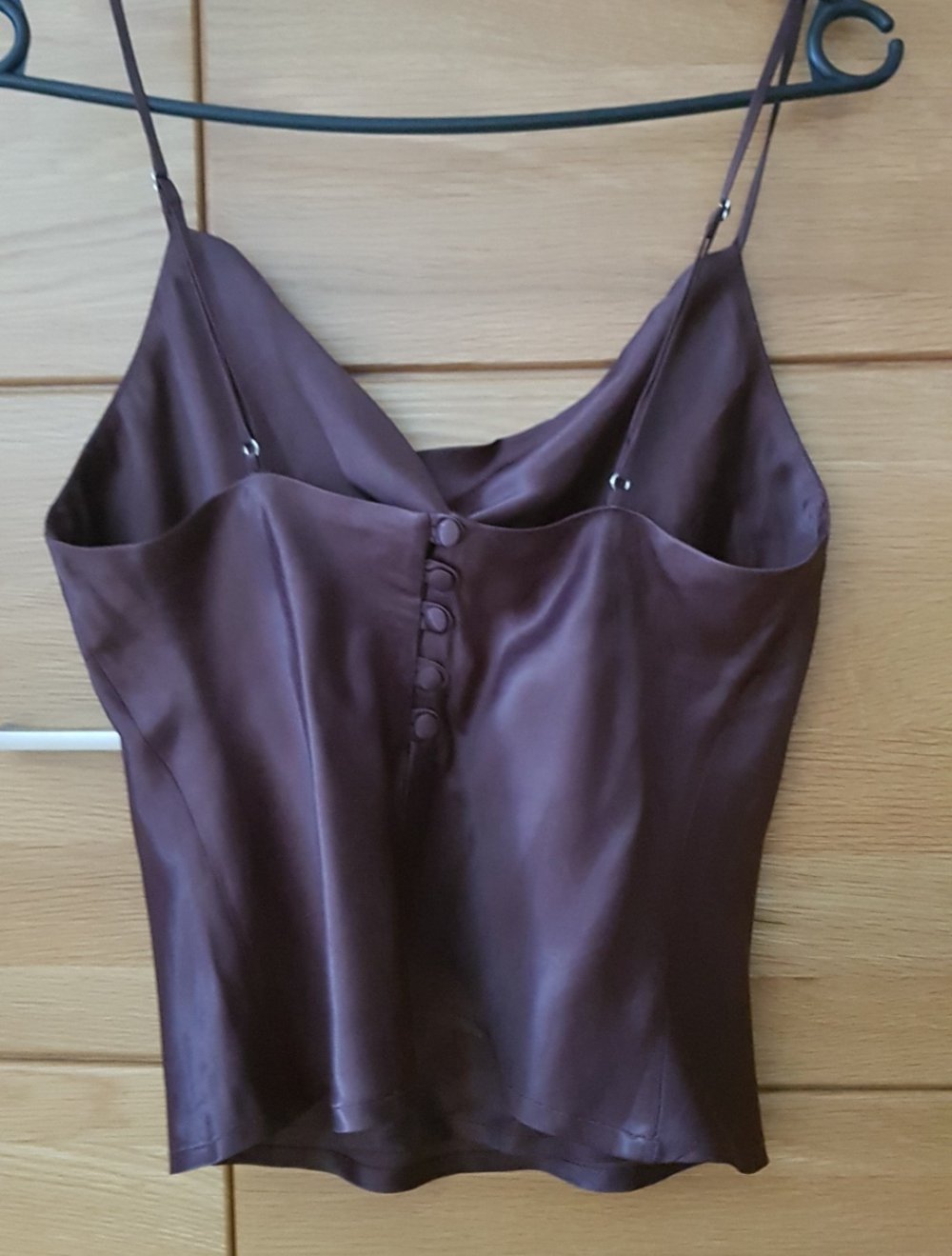 Neues Zara Satin Top Partytop elegant edel braun glänzend Gr.XS