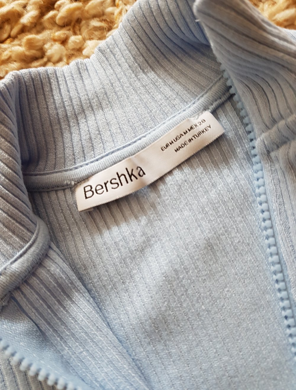 Strickjacke  Jacke Rippstrick cropped Gr.M hellblau