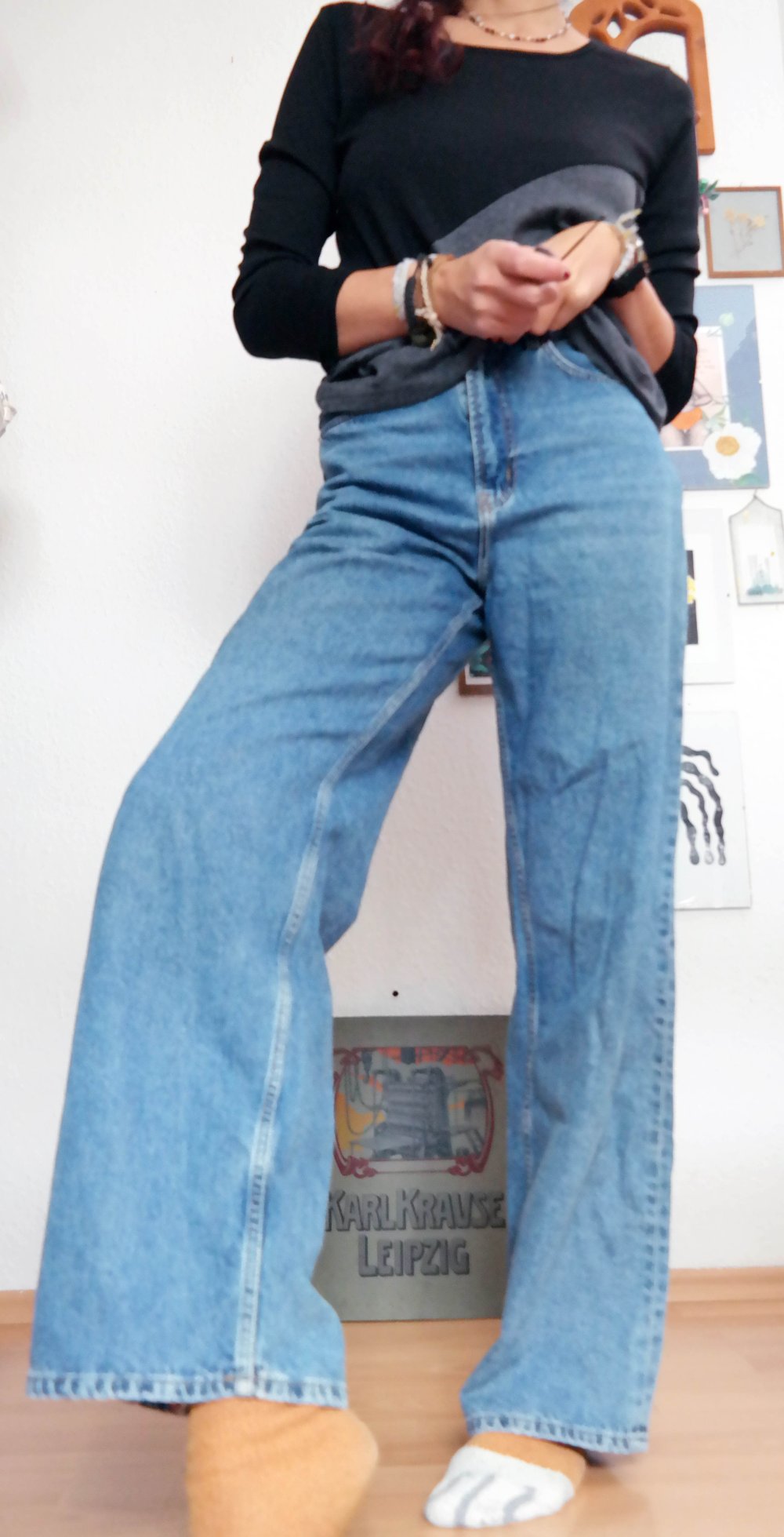 H&M Jeans Divided Wide Leg High Waist Highwaisted hellblau 38 M