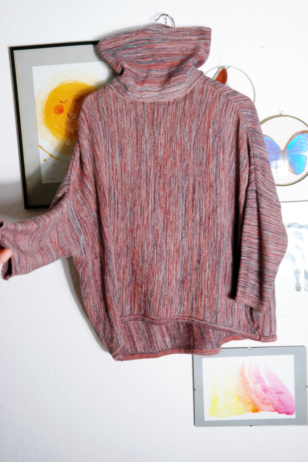 Komodo Pullover bunt boxy Rollkragenpullover Biobaumwolle Fairtrade GOTS M 38 oversized Strickpullover