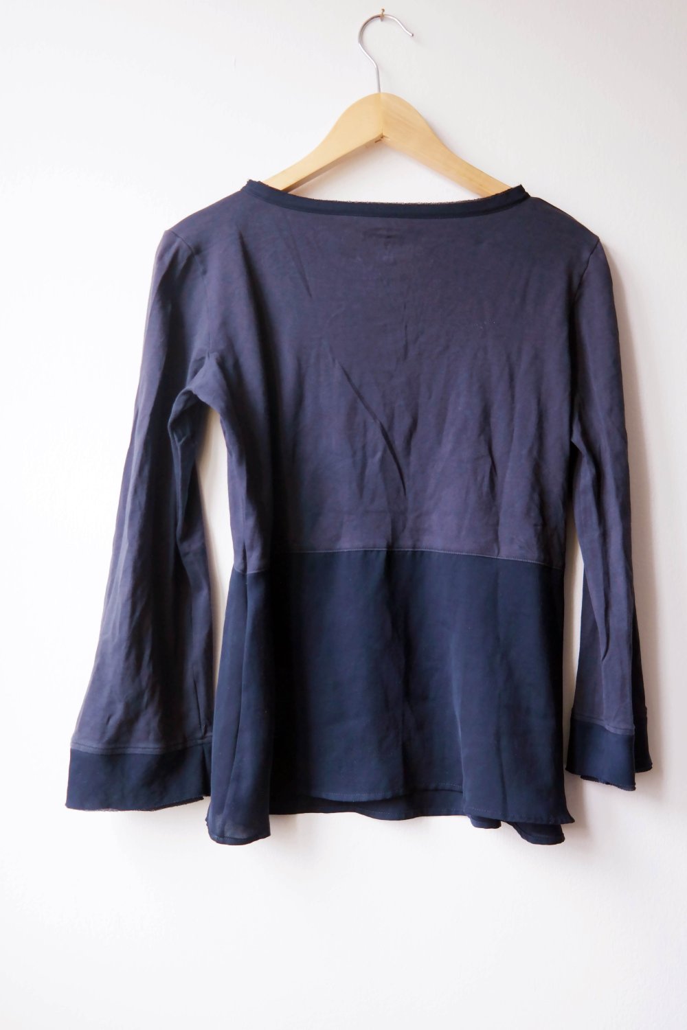 Marccain Marc Cain Longsleeve schwarz elegant edel Trompetenärmel Netz N3 M 38