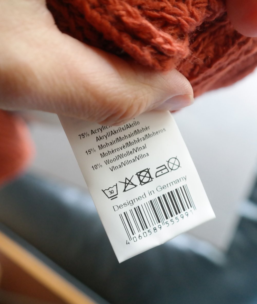 Zabaione Mohair Wolle Pullover Grobstrick rehbraun rostbraun L / XL 40 42 