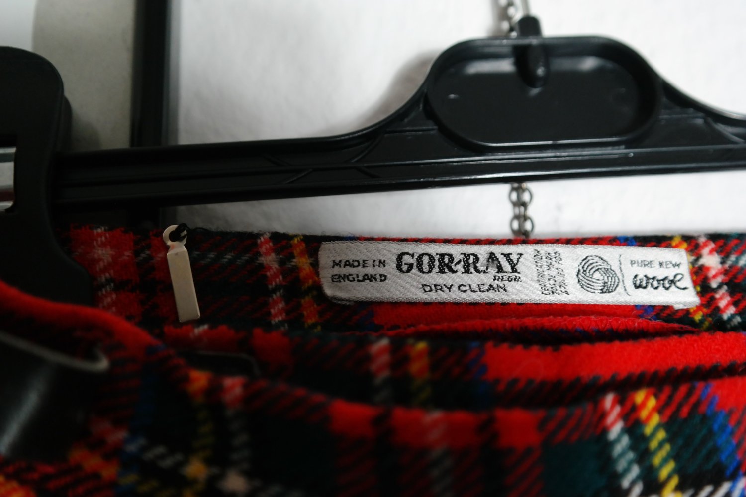 Original Schottenrock Kilt 100% Wolle kariert Gorray Made in England XS S 34 36