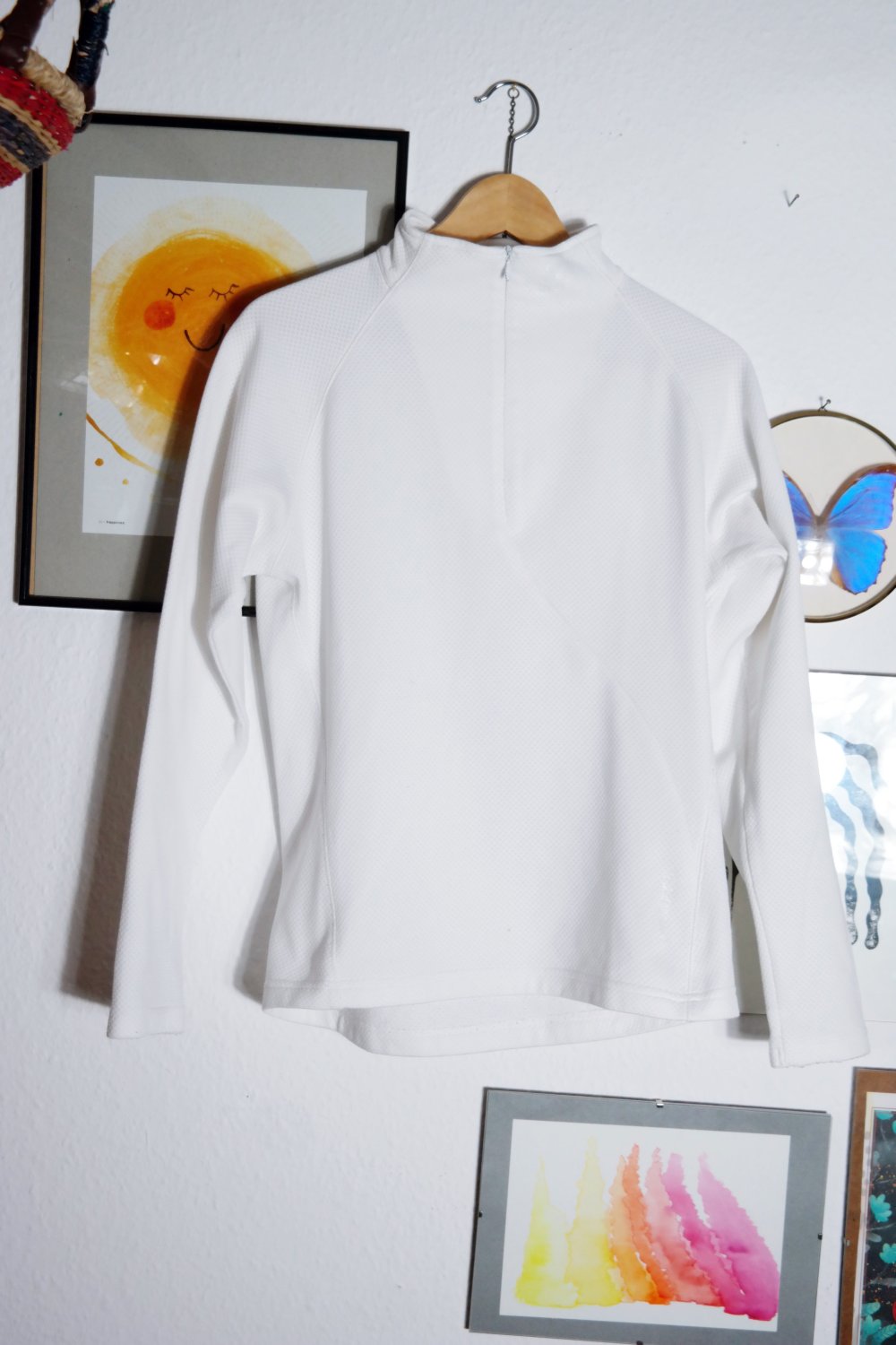 Craft Sportshirt Skipullover weiß Rollkragen Sportpullover Zipper 38 M 