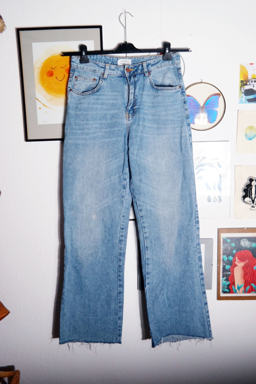 Terranova Jeanshose Jeans Hose hellblau wide leg 42 XL L Highwaisted baggy oversized