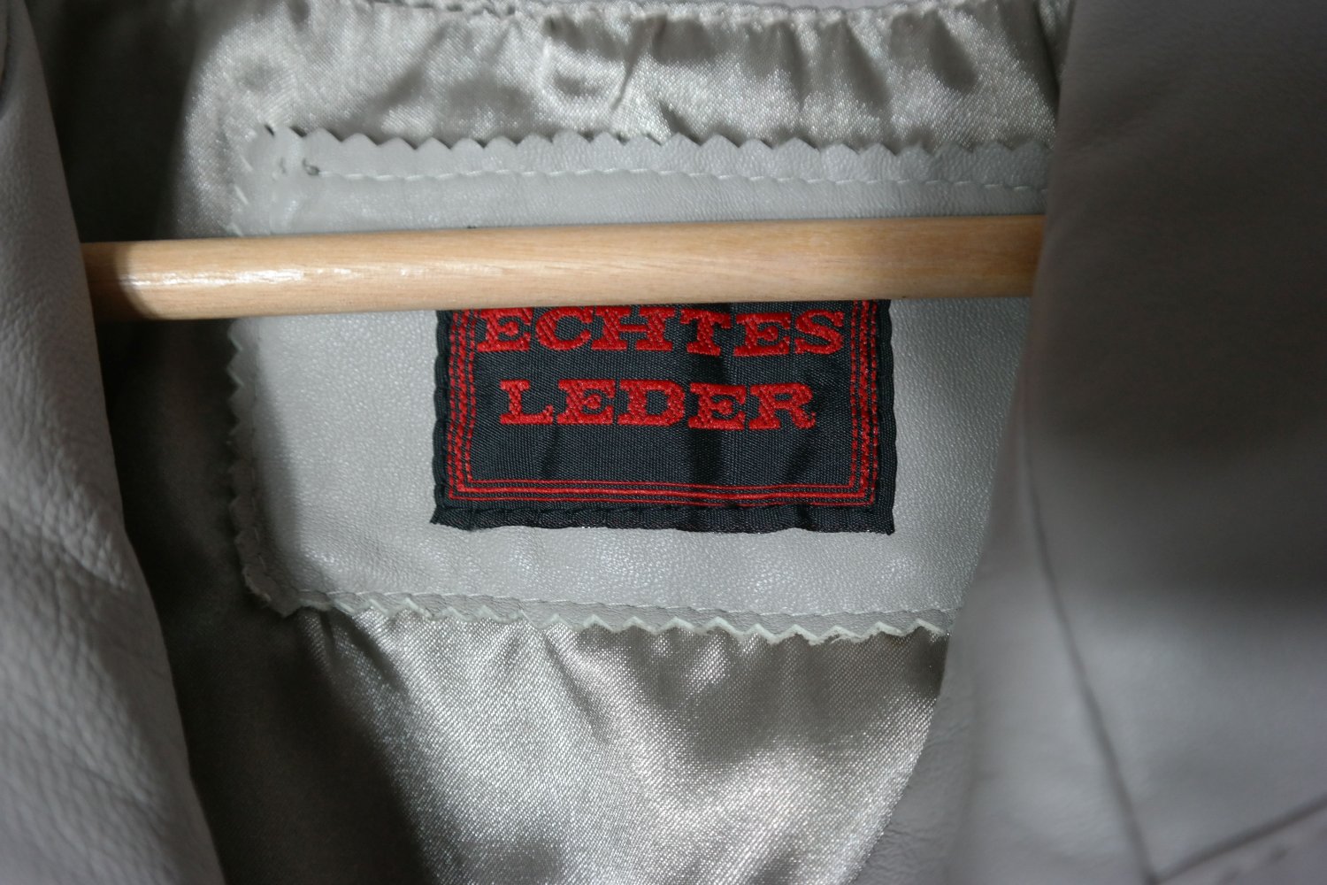 Vintage Lederjacke Ledermantel grau 80er 90er parka oversized hellgrau Kragen Echtleder Echtledermantel Echtlederjacke 40 L