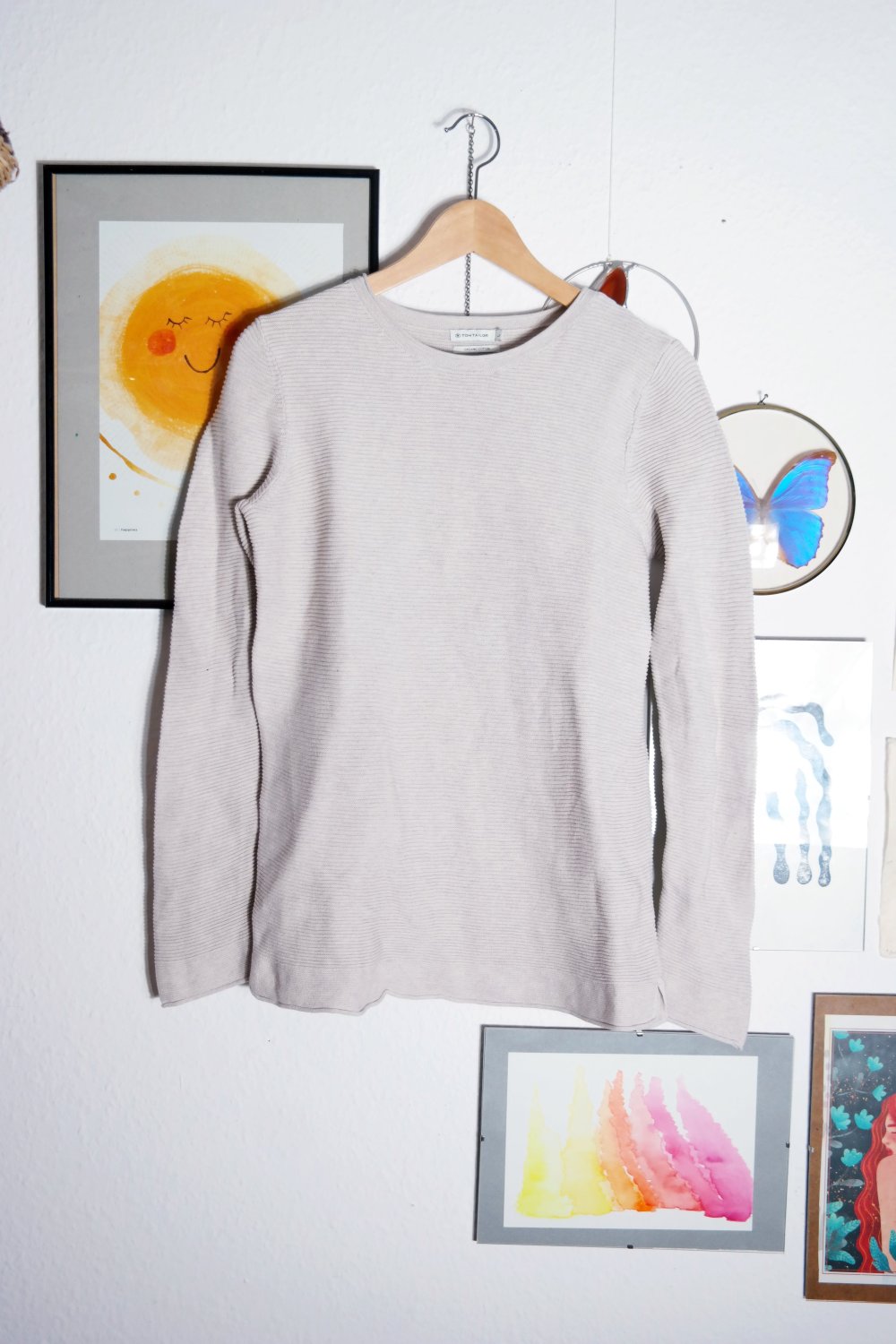 Tom Tailor Pullover Organic Cotton Biobaumwolle GOTS beige L 40 Basic