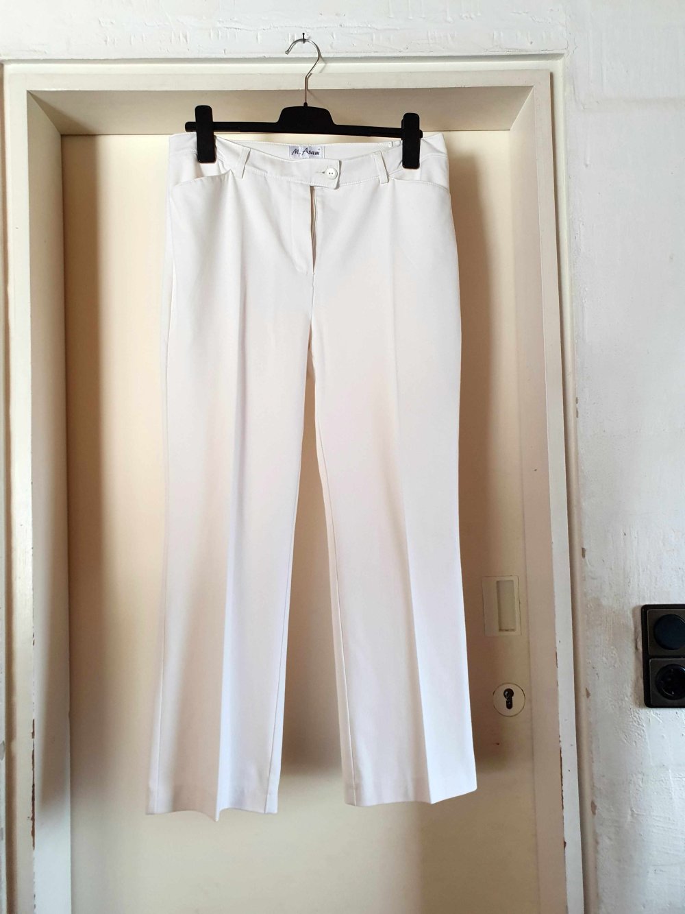M.Asam Hose Anzughose Büro schick weiß elegant Kurzgröße 21 XL 42