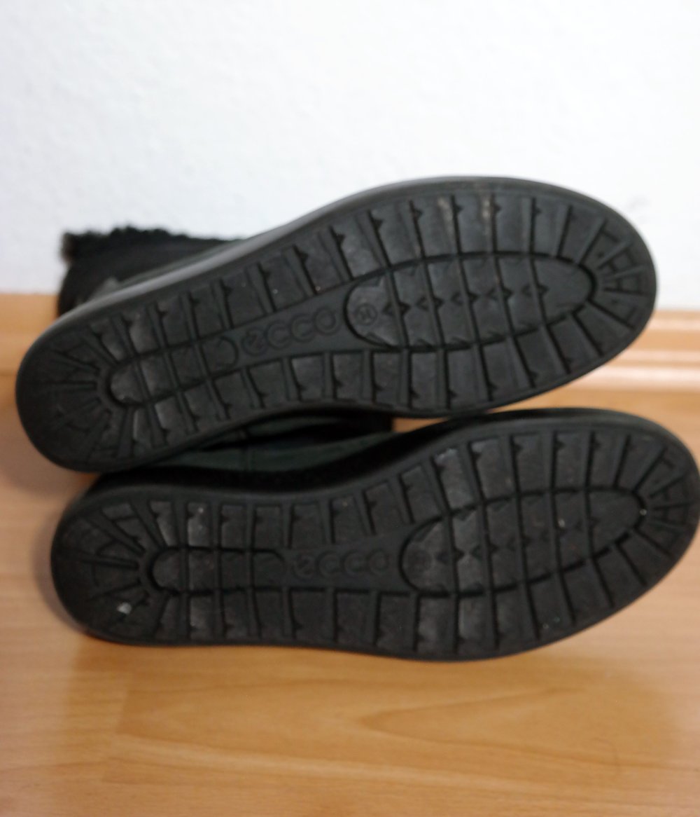 Ecco Winterstiefel Boots gefüttert schwarz Stiefel Winterschuhe Teddyfell 38