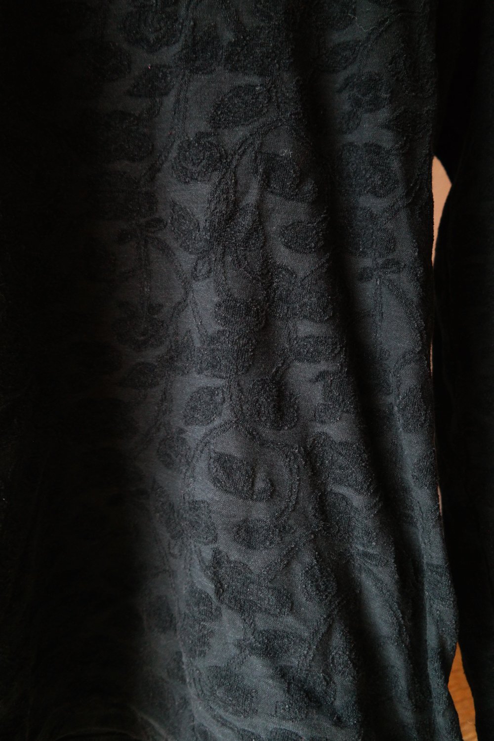 Maas Longsleeve Pullover schwarz Muster beflockt Samtig Wicca Witch Gothic M S 38 36 